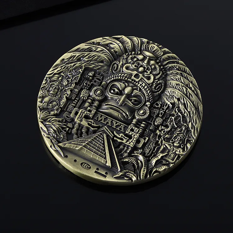 Antique ouro zinco liga grande moeda maçônica estampagem metal moeda