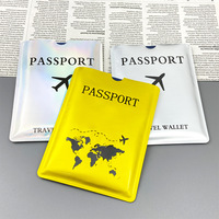 Nueva cubierta de pasaporte de aleación de aluminio antimagnética con bloqueo RFID, soporte para pasaporte con estilo de mapa impreso dorado, plateado y negro