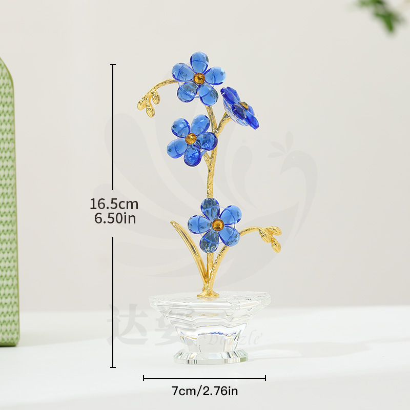 Metal rod with 4 blue forget-me-nots
