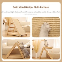 Winners-TQXM Arbre à chat en bois massif, combiné griffoir et lit pour chat, pliable triangulaire, style épuré, durable, sans peluches, peu encombrant