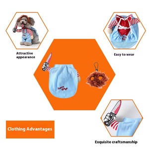 Cachorro invierno Halloween ecológico Meiqi sólido dibujos animados poliéster divertido disfraz de transformación con diseño de cuchillo traje de perro - Product Image 3