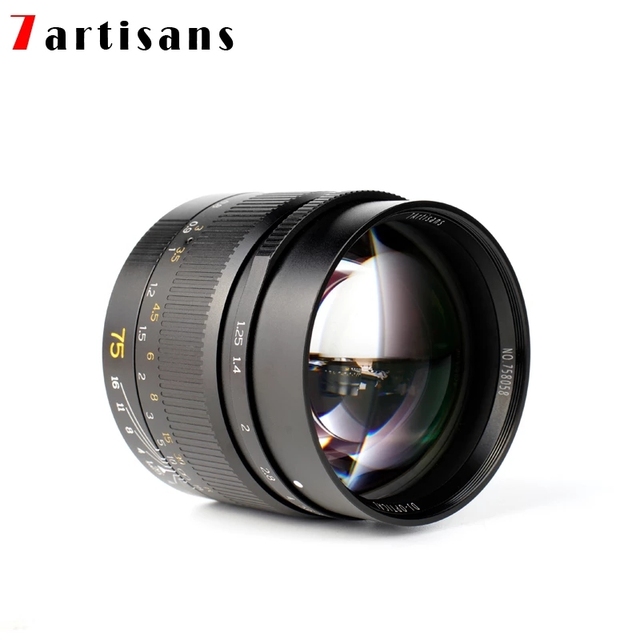 7 Artisans 75mm F1.25 Portrait Lens Lei Ca M-mount Fixed Focus Camera Lens for Photo Picture Shooting Photography Accessory