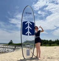 Planche de paddle transparente anti-choc, fond transparent, durable, en vente