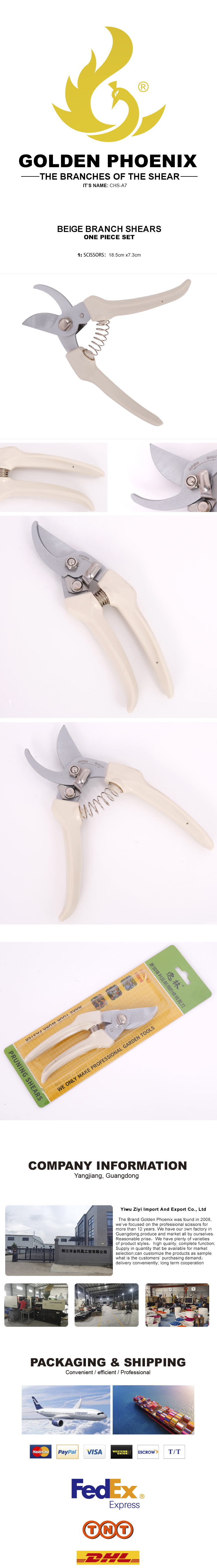 Golden Phoenix Scissor & Shear  Stainless steel sharp and durable pruning scissors Comfortable in hand
