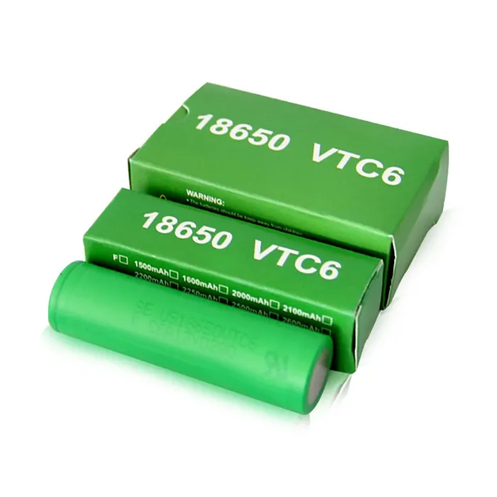 オリジナル3.6vリチウムイオンバッテリー18650 VTC6 3000mAh 15A 30A本物のムラタUS18650VTC6充電式バッテリー用バッテリー