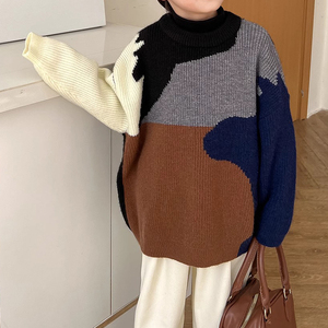 Mode hiver OEM ODM bébé garçon pull tricoté enfants vêtements simples pull enfant filles pull en tricot - Product Image 4