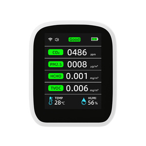 Monitor de Calidad del Aire Portátil Mini, PM2.5, TVOC, CO2, Formaldehído, con Alarma de Vibración/Sonido/Luz, IP66, para Uso en Interiores, Hogar y Oficina - Product Image 1