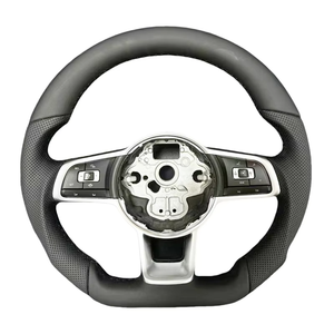 Volant pour Volkswagen <span class=keywords><strong>Golf</strong></span> <span class=keywords><strong>R</strong></span> <span class=keywords><strong>Line</strong></span> GTI GTS GLI Mk7 Mk6 GTE GTD CC Polo Les modèles peuvent être améliorés Volant en cuir - Product Image 3