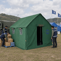 Tente murale en toile Premium 3m x 4m, robuste, imperméable, pour l'été, le camping familial, le glamping, le safari, tente de cabine individuelle pour 8 à 12 personnes