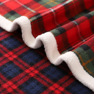 <span class=keywords><strong>Manta</strong></span> Polar de franela de estilo escocés para siesta, <span class=keywords><strong>Manta</strong></span> pequeña de tartán, color rojo y verde - Product Image 4