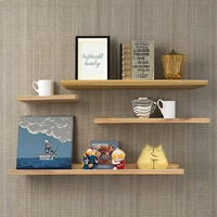 Étagère flottante en bois sculpté à un niveau pour décoration murale de salon pour les boissons de pot de fleur ou l'utilisation de la garde-robe
