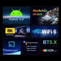 Reproductor Multimedia de Streaming IPTV OTT Mortal T1 Pro RK3528 Android 14 8K, 2GB+16GB, WiFi Dual, Smart TV, con Certificación NF y Google