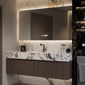 Salle de bain de style moderne, petite conception, éclairage LED, évier en granit résistant à l'eau, respectueux de l'environnement, personnalisable - Product Image 2