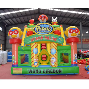 Aire de jeux gonflable combinée multi-structures en PVC, pingouin de dessin animé, toboggan double piste, château gonflable, combo toboggan rebondissant 3 - Product Image 5