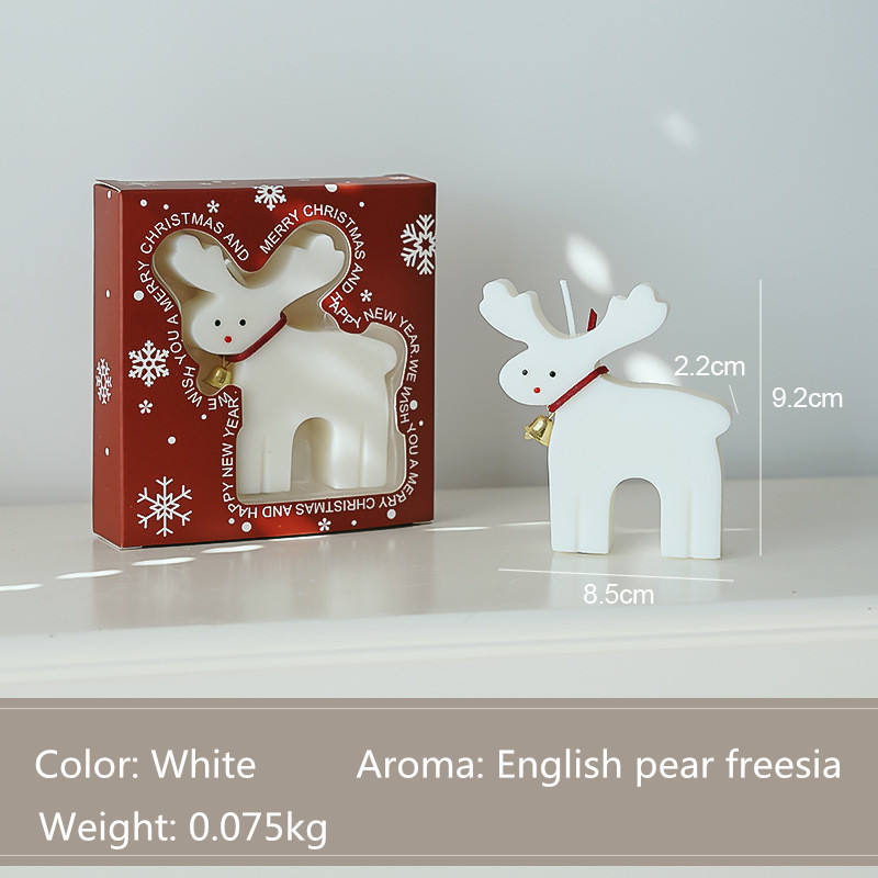 เทียนหอมกวางคริสต์มาสสีขาว