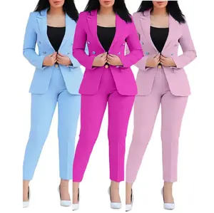 2024制造商商务套装女性时尚修身长裤西装套装女士套装办公室穿正式套装