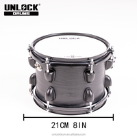Tambour Tom en maille noire de 8 pouces pour kits électroniques |   Déclencheur à double zone |   Compatible