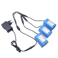 بطارية ليثيوم أيون 7.4 فولت 12000 مللي أمبير في الساعة مع شاحن USB بلاستيكي للتحكم عن بعد، بطارية احتياطية لقارب صيد السمك بالتحكم عن بعد، حزمة من قطعتين