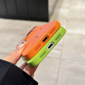 Funda Magnética con Textura de <span class=keywords><strong>Cuero</strong></span> para 17 Promax y 16 Plus, Resistente a Impactos, Compatible con Carga Inalámbrica, Color Personalizado, Marca OEM - Product Image 4