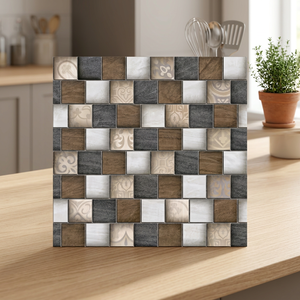 Carreaux de sol en céramique numérique rectifiés 7 mm 300x300 mm, finition mate, design moderne, collection de revêtements de sol intérieurs - Product Image 6