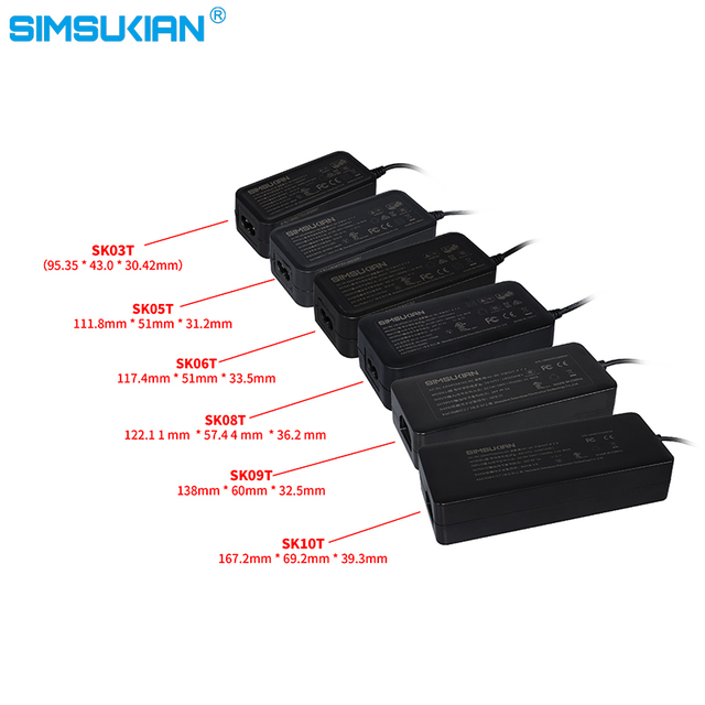 Universal DC Power Adapters 5V-24V 2A-6A 65W PC Material Desktop Adapter Charger USA for FCC CE