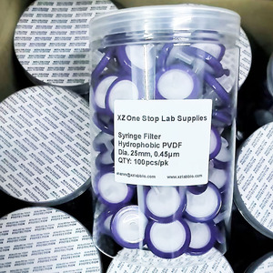 XZ One Stop Lab Supplies ฟิลเตอร์เข็มฉีดยา 25 มม. 0.45 มไมครอน ไฮโดรโฟบิก PVDF สำหรับงานวิจัยในห้องปฏิบัติการ - Product Image 1