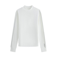Pull basique extra-épais en maille épaisse à col montant style français pour femme, collection automne/hiver, haut chauffant et thermogénérique, coupe ajustée