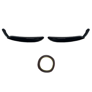 Mercedes-Benz C-Class W205 Front Bumper Canards Gloss Black ABS Plastic Pair With 3m Tape Installation - Product Image 1