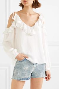 Nouveau Design Sexy Spaghetti Sangle Crop Top coton Dames À Volants <span class=keywords><strong>Blouse</strong></span> Blanche - Product Image 4