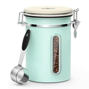 กระป๋องเก็บกาแฟสแตนเลสแบบมีหน้าต่างใส ฝาปิดสุญญากาศ 1.8 ลิตร พร้อมตัวติดตามวันที่แบบหมุนได้  โลโก้สั่งทำได้ - Product Image 3