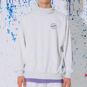 Personalizado 100% algodón 310Gsm tela de lana a granel Unisex Anti-pilling suelta cuello simulado sudadera para ropa de calle otoño estampado - Product Image 5