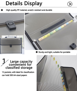 Chất lượng cao bán buôn đa chức năng PP mở rộng thư mục tập tin với đầy màu sắc nhãn nộp hồ sơ sản phẩm - Product Image 5