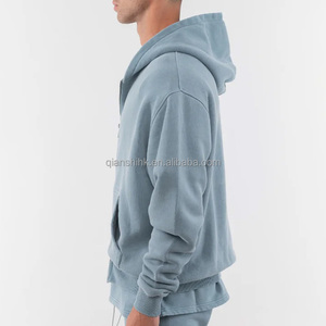 Sweat à capuche zippé lourd 100% coton Design personnalisé Streetwear Hoodie Fabricant French Terry Sweat à capuche zippé surdimensionné - Product Image 6