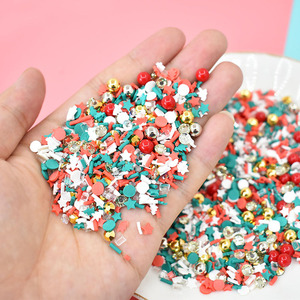 100g/bolsa Cuentas Mixtas de Arcilla Polimérica Navideña Doradas y Plateadas Accesorios para Slime y Arte de Uñas - Product Image 2