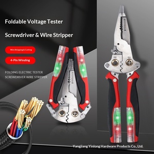 Key plate stainless steel thickened folding with measuring pen <b>wire</b> stripping pliers electrician stripping line winding special - Product Image 1
