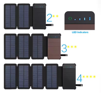 Vente en gros Chargeur de téléphone portable solaire détachable pliable rechargeable Batterie externe solaire portable 10000mAh avec câble