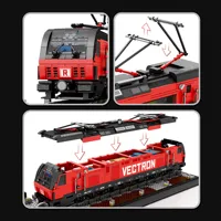 Reobrix 66019 MOC City Trains, Kit de Modelo de Tren Eléctrico Europeo de Pasajeros, 1889 Piezas, Bloques de Construcción para Adultos, Regalos