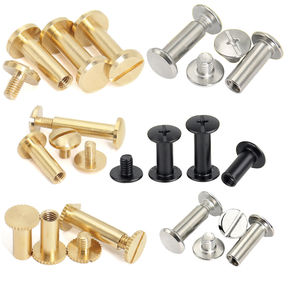 M3 Stainless Steel Silver Plated Chicago Binding <b>Screw</b> Nail Rivet Button Solid Belt Rivet <b>Screws</b> - Product Image 2