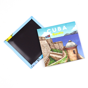 Diseño personalizado de fábrica, recuerdo de <span class=keywords><strong>Cuba</strong></span>, imán de La Habana, placa de hojalata cuadrada de Metal para turistas, imán de nevera - Product Image 2