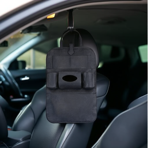 <b>Car</b> Organizer Storage <b>Bag</b> With 4-7 Compartments For Back <b>Seat</b>, Polyester Material, Myrva Brand, Model MYR-ORGDF052go, Black Inte - Product Image 2