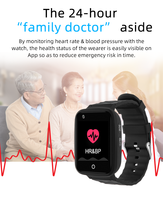 Reloj Inteligente V46 para Gestión de Salud, 4G, Resistente al Agua, con GPS, Monitor de Presión Arterial, Frecuencia Cardíaca, Alarma Automática de Caídas