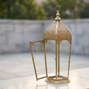 Ramadan Events and Home Decorations Tall <b>Large</b> Floor Lanterns Gold Designer Moroccan <b>Candle</b> Lanterns - Product Image 6