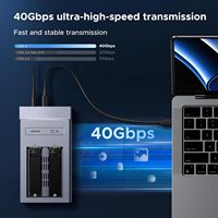Estación de Acoplamiento UGREEN para SSD M.2 NVMe de Doble Bahía, 40Gbps, con Ventilador de Refrigeración, Compatible con USB4 NVMe, Clonación con una Sola Tecla y Función RAID
