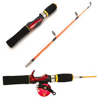 Set Joran dan Reel Pancing 0.52m Short Baitcast 2 Seksi, Fiber Glass Ultra Ringan untuk Memancing di Laut, Casting Tangan, Ice Fly, Surf, dan Carp