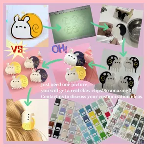 QianJin Support Custom Creative Design 8cm Snail Acetate Hair Claw Clips Hair Accessories For Women Girls