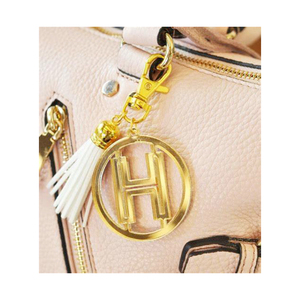 Acryl Charm Schlüssel bund Benutzer definierte Name Promotion Geschenke Mode Kunststoff Schlüssel ring Doppel druck <span class=keywords><strong>Gold</strong></span> Monogramm Schlüssel anhänger Mit Quasten