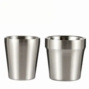 Vasos de acero inoxidable para beber, tazas apilables de Metal
