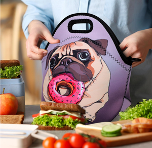 Sac à déjeuner personnalisable pour l'école, les voyages, les fêtes en plein air, en néoprène, avec bandoulière réglable, isolé, pliable, réutilisable - Product Image 5