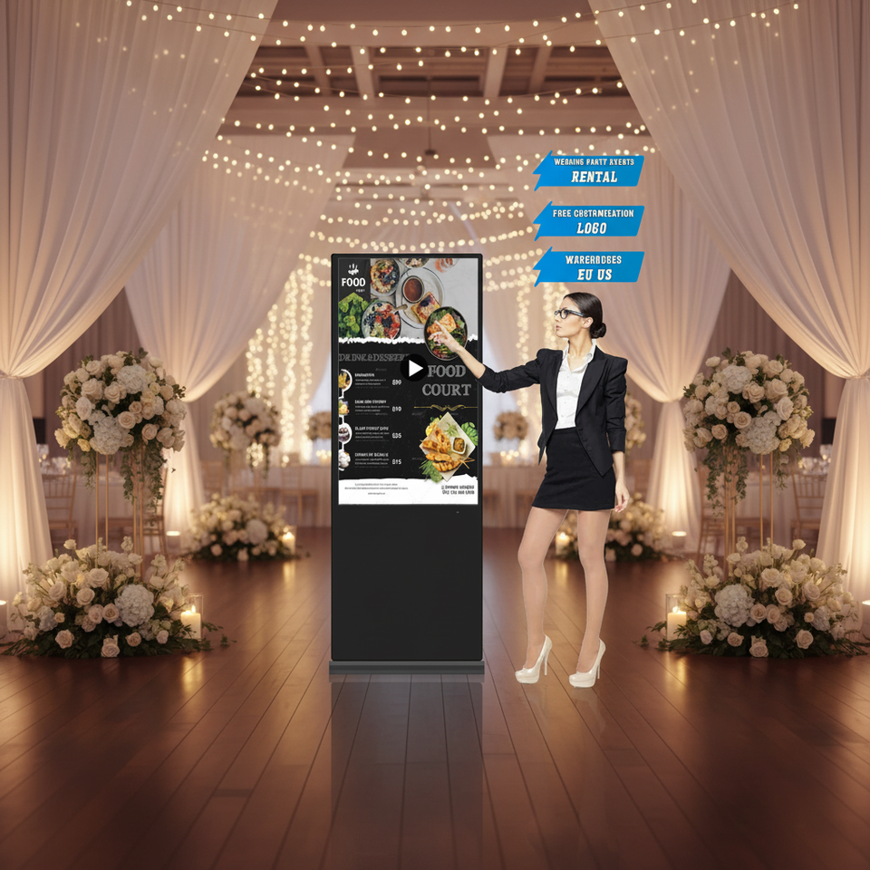 Indoor Advertising Touch Screen Kiosk Floor Standing Vertical Display ...