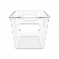 Transparente PET Umweltfreundliche Leichte Kühlschrank-Aufbewahrungsbox mit Integrierten Griffen BPA-Frei Quadratischer Küchen-Vorratsorganizer